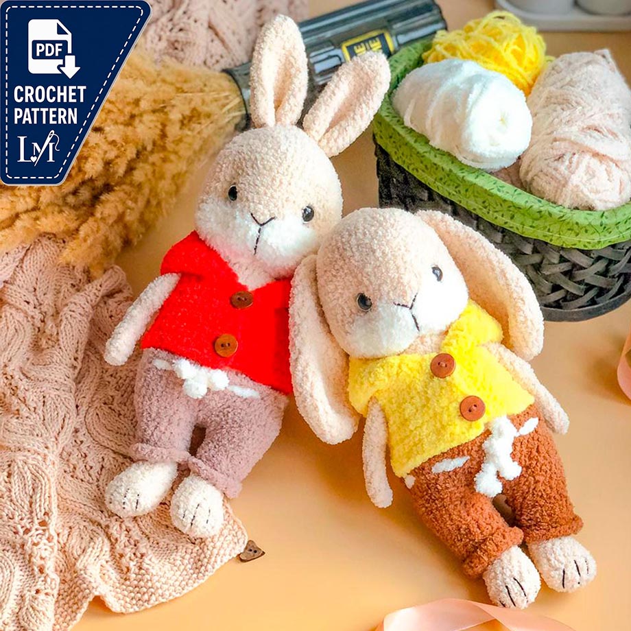Crochet pattern bunny, amigurumi bunny pattern, amigurumi doll pattern, PDF modern crochet, plushie animal pattern, plush bunny pattern